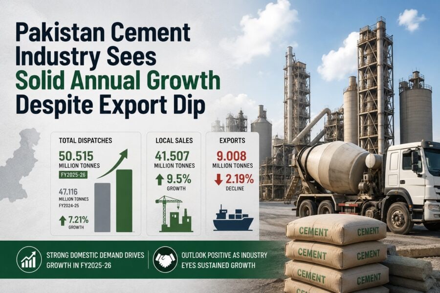 Pakistan Cement Industry Sees Solid Annual Growth Despite Export Dip