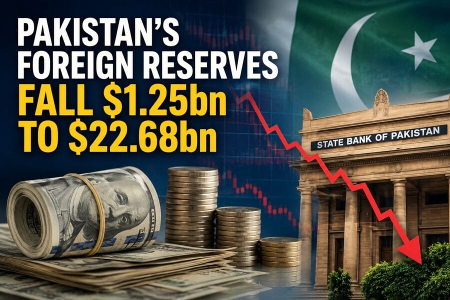 Pakistans Foreign Reserves Fall 1 25 Billion To 22 68 Billion