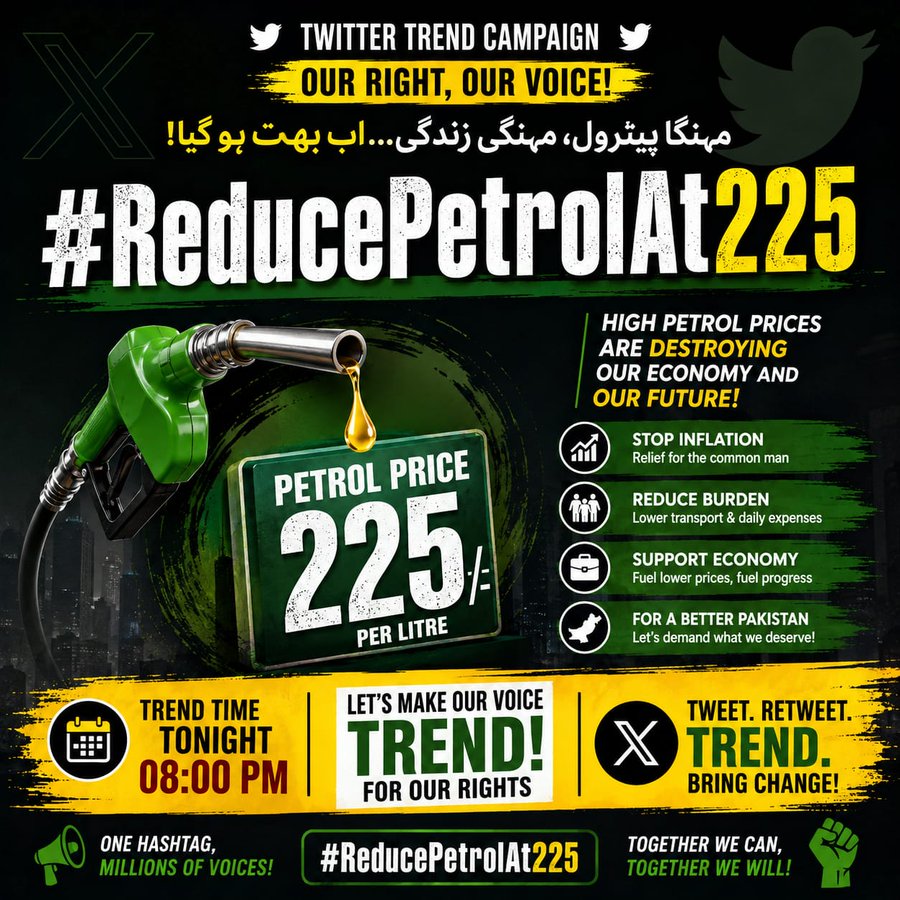 Reducepetrolatrs225 Trends Across Pakistan Amid Calls For Big Cut In Fuel Prices 
