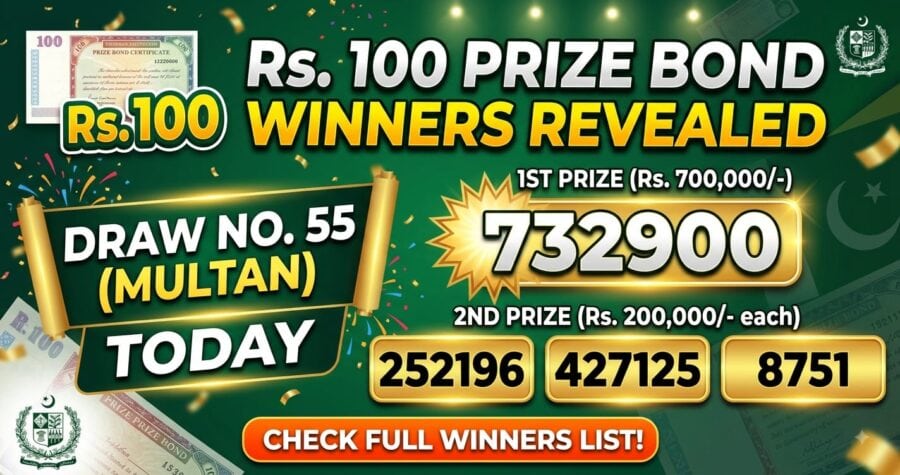 100 Prize Bond Draw No 55 August 2026 Winners Revealed