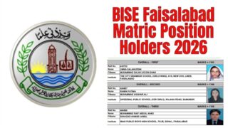 Bise Faisalabad Matric Result 2026 Top Position Holders