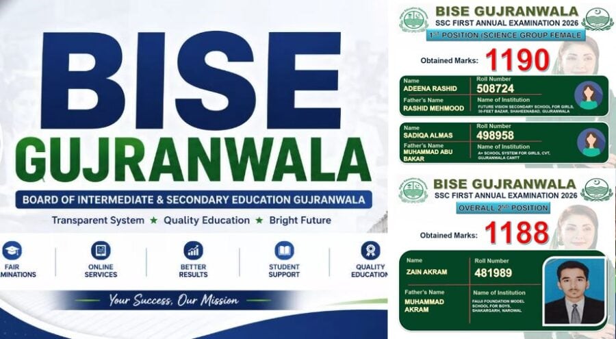 Bise Gujranwala Matric Result 2026 Toppers Position Holders