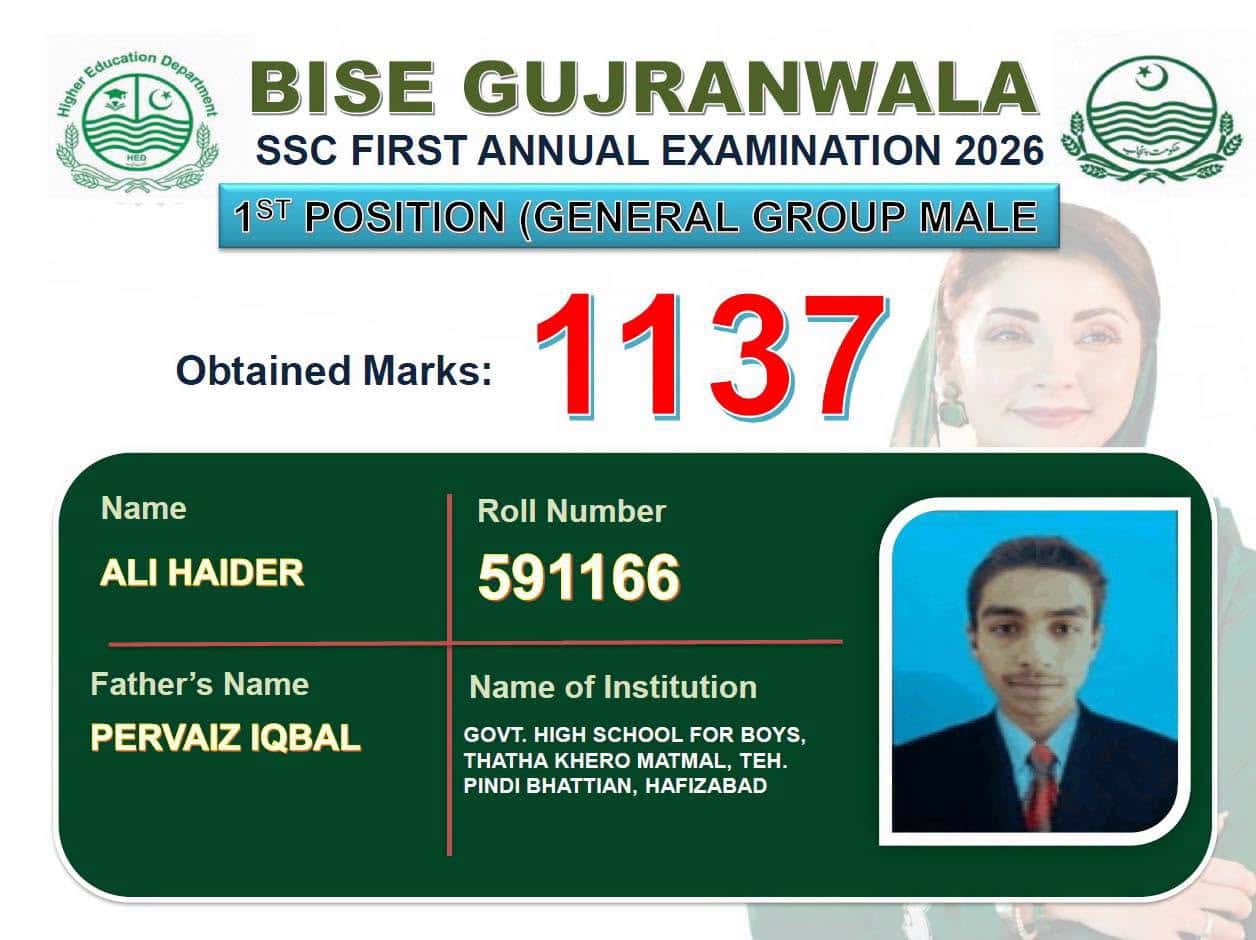 Bise Gujranwala Matric Result 2026 Toppers Position Holders 