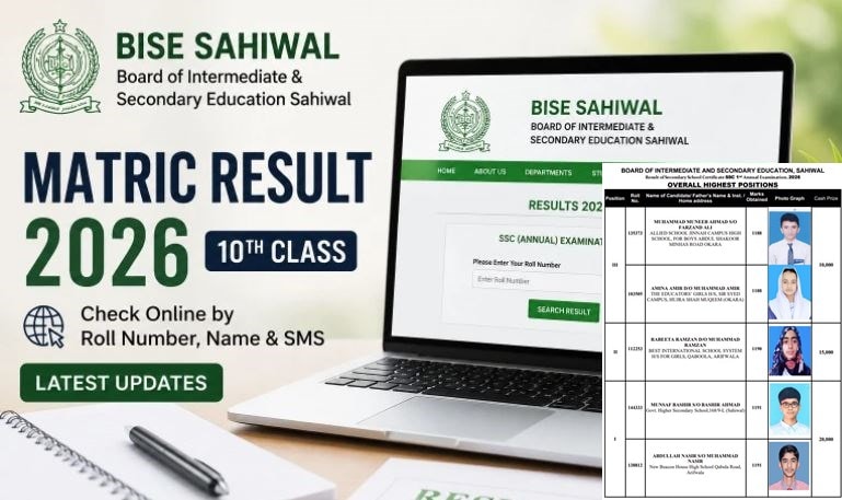 Bise Sahiwal Matric Class 10 Position Holders 2026