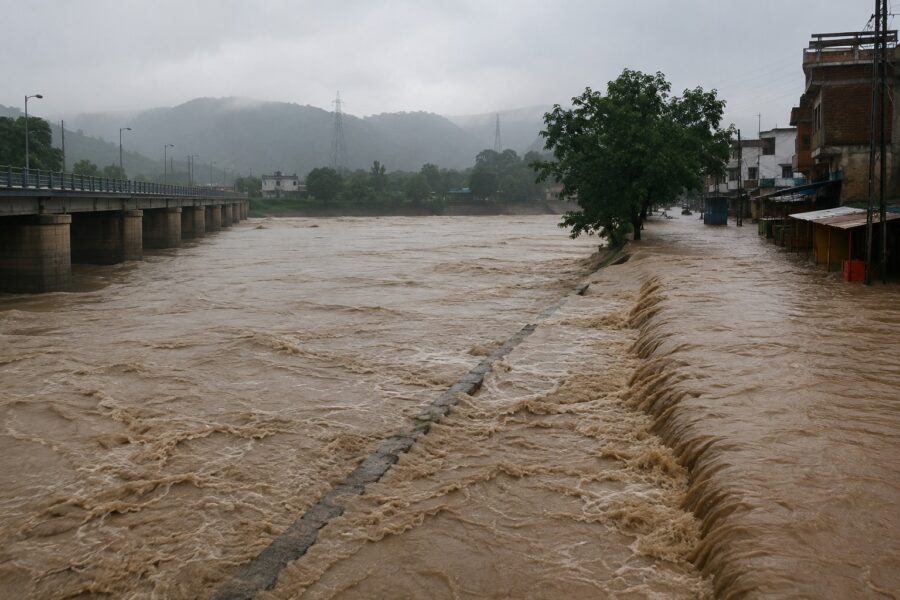 High Flood In Nala Lai Indus Flow Rises Amid Heavy Rainfall