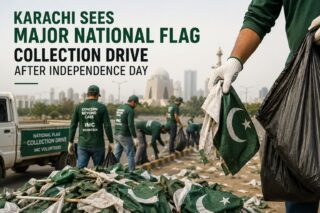 Karachi Sees Major National Flag Collection Drive After Independence Day