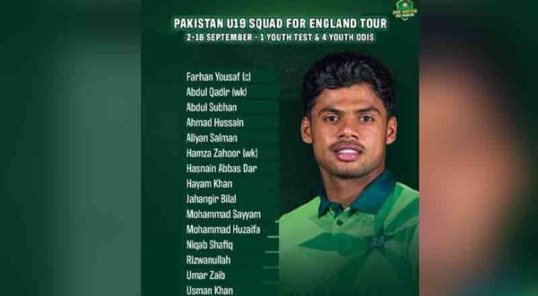 Pakistan Announce U19 Squad For England Tour