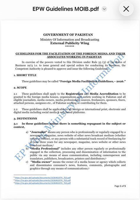 Pakistan Makes Noc Mandatory For Foreign Media Reporting Outside Major Cities 