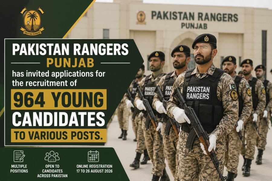 Pakistan Rangers Punjab Invites Applications For 964 Jobs