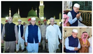 Pm Shehbaz Pays Respects At Roza E Rasool Offers Nawafil At Masjid E Nabwi