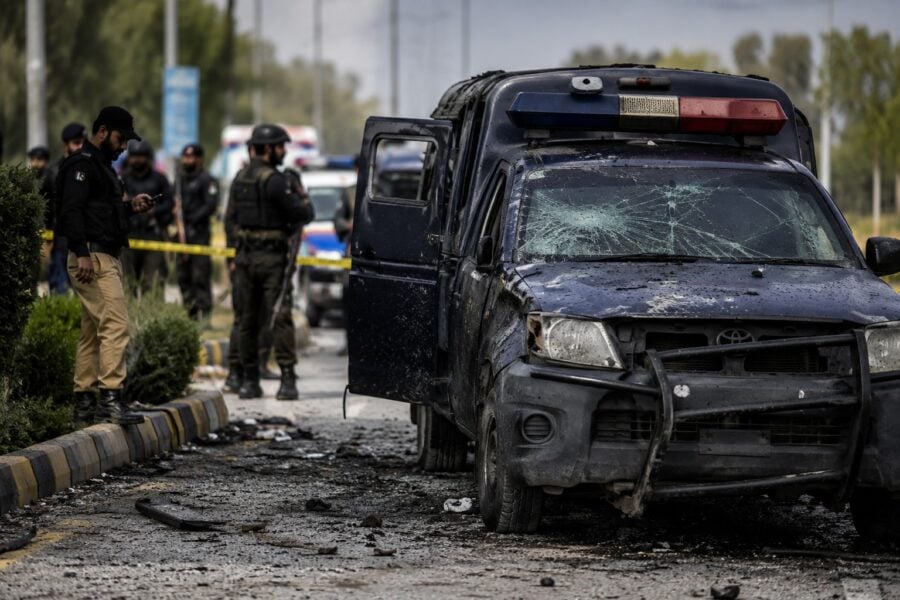 Police Van Targeted In Peshawar Ied Attack Two Officers Hurt