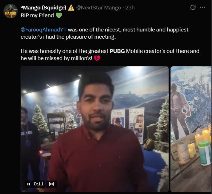 Pubg Community In Shock As Creator Farooq Ahmad Yt Dies In Bike Crash 