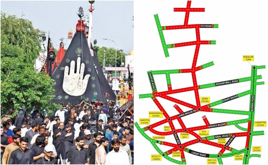 Rawalpindi Traffic Plan For Chehlum Processions On August 4