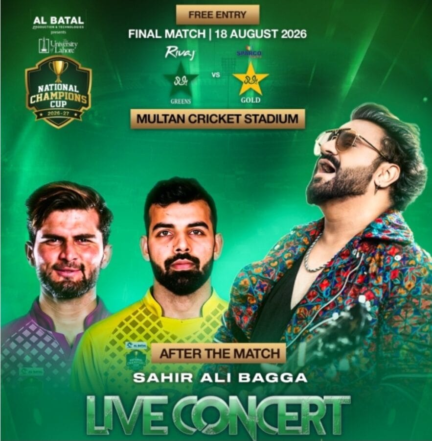 Sahir Ali Bagga To Perform After Final Of National Champions Cup