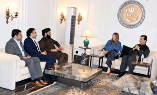 Senate Chairman Gilani Uk Ambassador Jane Marriott Visit Eidgah Sharif In Rawalpindi
