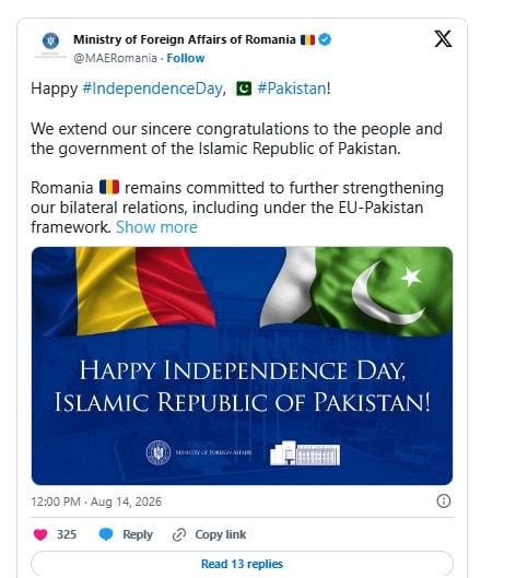 World Leaders Reaffirm Friendship With Pakistan On Independence Day 