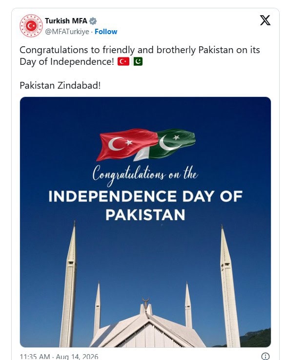 World Leaders Reaffirm Friendship With Pakistan On Independence Day 