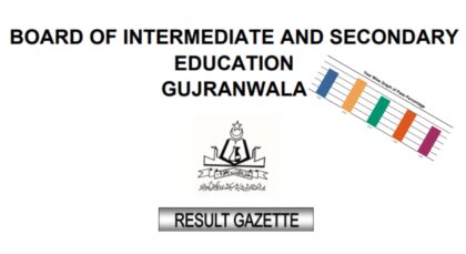 Bise Gujranwala Board Detailed Class 9 Results Gazette 2026 Pdf