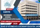 Bise Lahore Board Class 9 Results Gazette 2026 Pdf