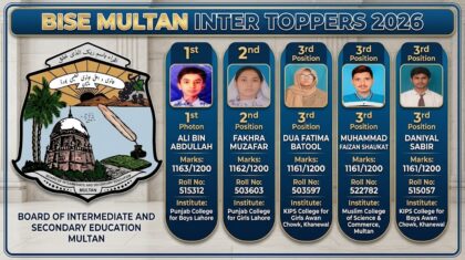 Bise Multan Inter Class 12 2026 Position Holders Toppers