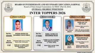 Bise Sahiwal Inter Part 2 Position Holders 2026