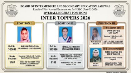 Bise Sahiwal Inter Part 2 Position Holders 2026