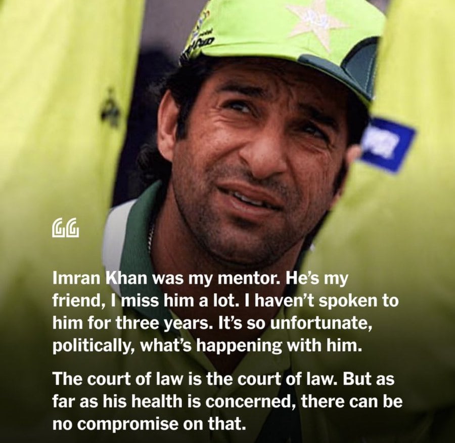 Imran Khans Health Cannot Be Compromised Wasim Akram Takes Stand For Jailed Former Skipper 