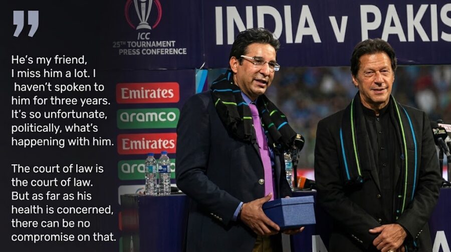 Imran Khans Health Cannot Be Compromised Wasim Akram Takes Stand For Jailed Former Skipper