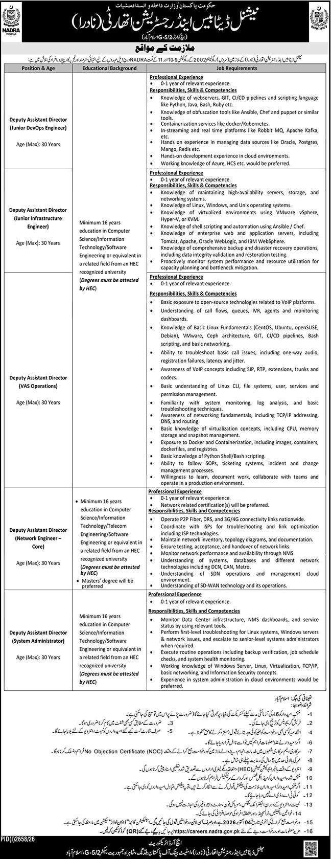 Nadra Jobs 2026 Full Guide To Vacancies Eligibility And Online Application 