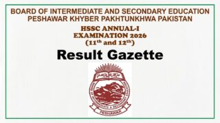 Peshawar Board Inter Class 11, 12 Gazette Download PDF