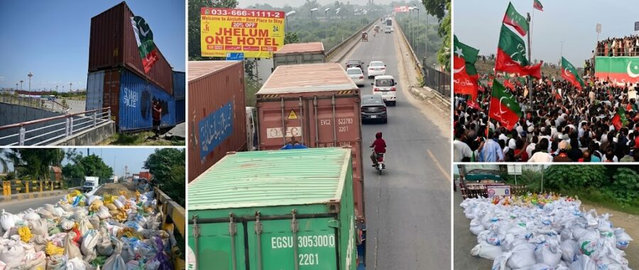 Pti Long March Containers Arrive At Chenab Jhelum Bridges And Along Gt Road