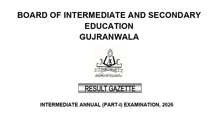 Bise Gujranwala Class 11 Results Gazette 2026 Pdf Available