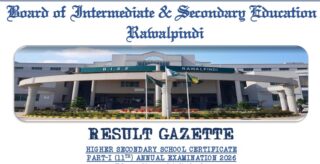 BISE Rawalpindi class 11 results 2026 official gazette – PDF Download