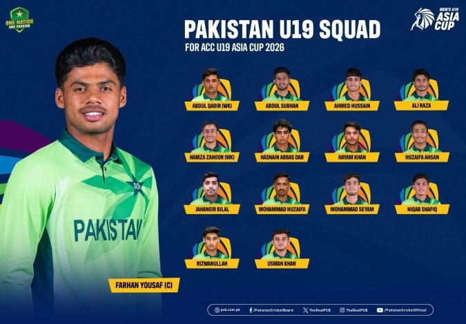 Farhan Yousuf To Lead Pakistan In U19 Asia Cup 2026