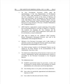 Federal Government Orders Area Development Secretariats In 12 Kp Districts 
