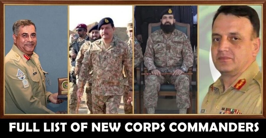 Full Profiles Of New Corps Commanders For Peshawar Lahore Quetta And Multan Corps