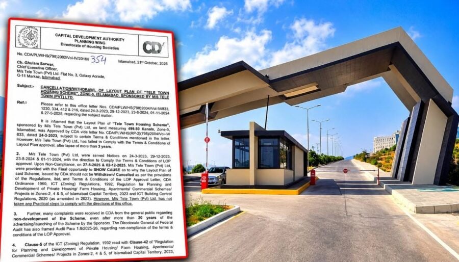 Islamabads Tele Town Housing Scheme Faces Action As Cda Revokes Layout Plan