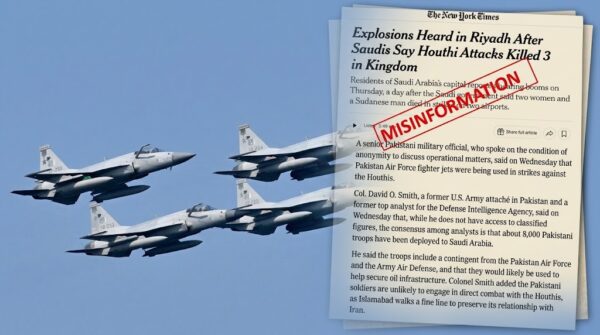 Pakistan Rejects New York Times Report Of Paf Strikes On Houthis As Fake And Fabricated
