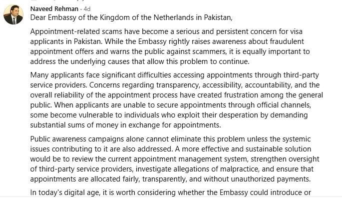 Pakistanis Raise Concerns Over Third Party Schengen Visa Appointment System 