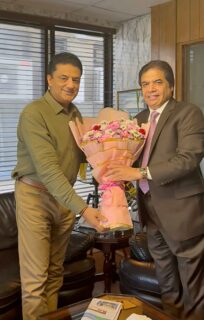 Railways Minister Hanif Abbasi Meets Pakistan Observer President Gauhar Zahid Malik