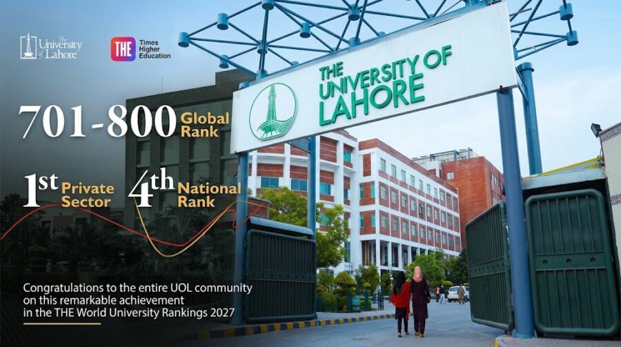 University Of Lahore Secures 701 800 Global Band In The World University Rankings 2027