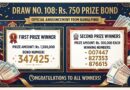 Winners Of 750 Prize Bond Draw No 108 October 2026 Announced