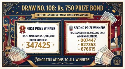 Winners Of 750 Prize Bond Draw No 108 October 2026 Announced